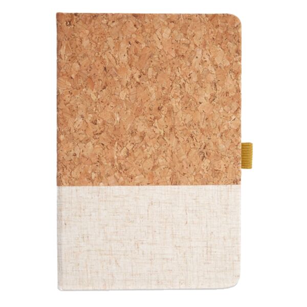 Cork And Heathered Fabric Hardcover Journal 5.5" X 8.25" Thumbnail