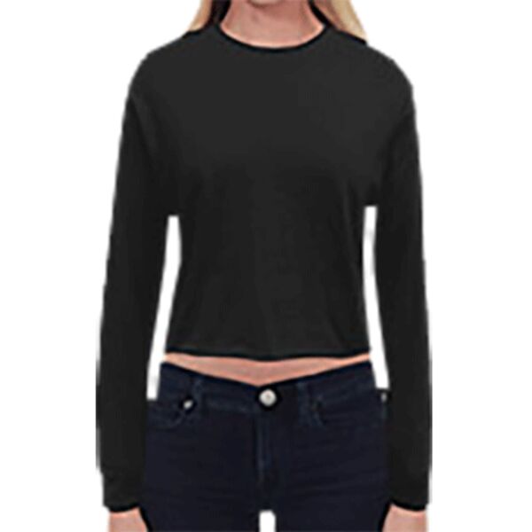 Women's Long-Sleeve Crop Boyfriend T-Shirt Thumbnail
