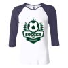 Ladies' Baby Rib Three-QuarterSleeve Contrast Raglan T-Shirt Thumbnail