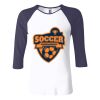 Ladies' Baby Rib Three-QuarterSleeve Contrast Raglan T-Shirt Thumbnail