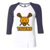 Ladies' Baby Rib Three-QuarterSleeve Contrast Raglan T-Shirt Thumbnail