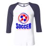 Ladies' Baby Rib Three-QuarterSleeve Contrast Raglan T-Shirt Thumbnail
