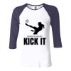 Ladies' Baby Rib Three-QuarterSleeve Contrast Raglan T-Shirt Thumbnail
