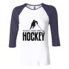 Ladies' Baby Rib Three-QuarterSleeve Contrast Raglan T-Shirt Thumbnail