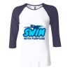 Ladies' Baby Rib Three-QuarterSleeve Contrast Raglan T-Shirt Thumbnail
