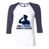 Ladies' Baby Rib Three-QuarterSleeve Contrast Raglan T-Shirt Thumbnail